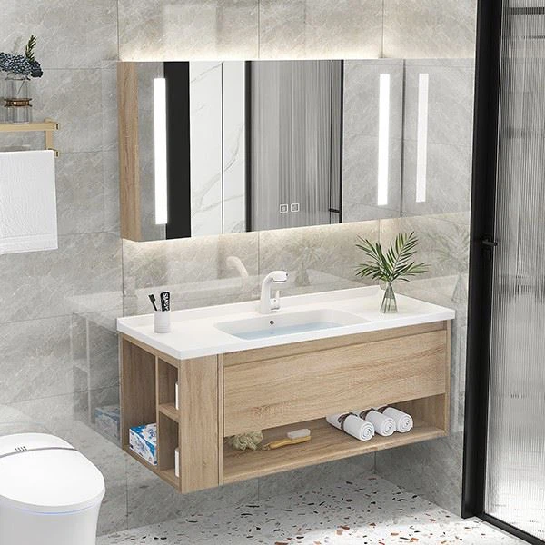 Solid wood bathroom cabinet